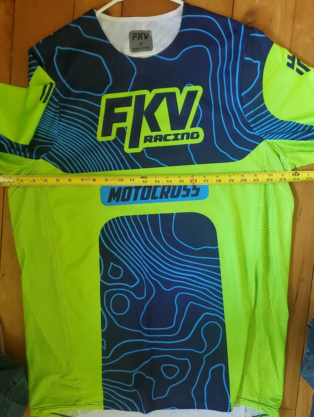 FKV Racing Motocross Jersey in Neon Green & Navy Blue - Picture 5 of 11